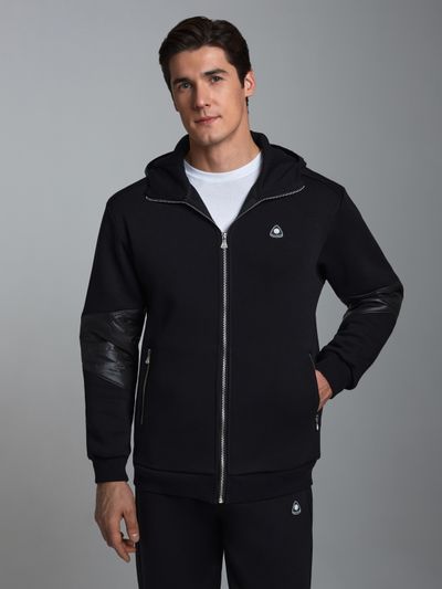 Теплый спортивный костюм мужской  12SKM-1598 (черный)