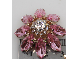 ПУГОВИЦЫ ДЕКОРАТИВНЫЕ СО СТРАЗАМИ Dolce&Gabbana, 31 мм. 50 шт. Р-0022. Цвет: розовый