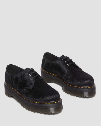 Туфли Dr Martens 1461 Quad Hair-On Platform Black