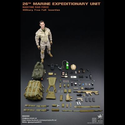 Американский морской пехотинец с парашютом - Коллекционная ФИГУРКА 1/6 MEU MRF Military Free Fall Insertion Desert (26043SD) - Easy&amp;Simple