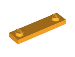Plate, Modified 1 x 4 with 2 Studs with Groove, Bright Light Orange (41740 6257595)