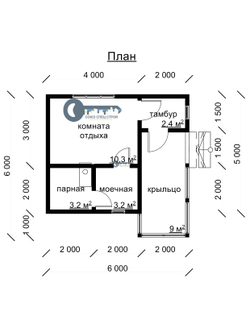 Б-09 ГАБАРИТНЫЕ РАЗМЕРЫ: (6Х5М) 1 ЭТАЖ, ОБЩАЯ ПЛОЩАДЬ: 32М²