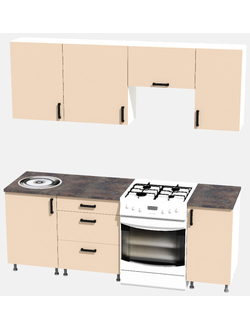 Кухня Эконом 1,5 метра (1100х400) Цвет: Фон бежевый/Фон бежевый