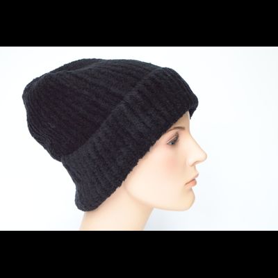 Женская шапка из кашемира с отворотом Италия Vizio 1112 CRYO черная