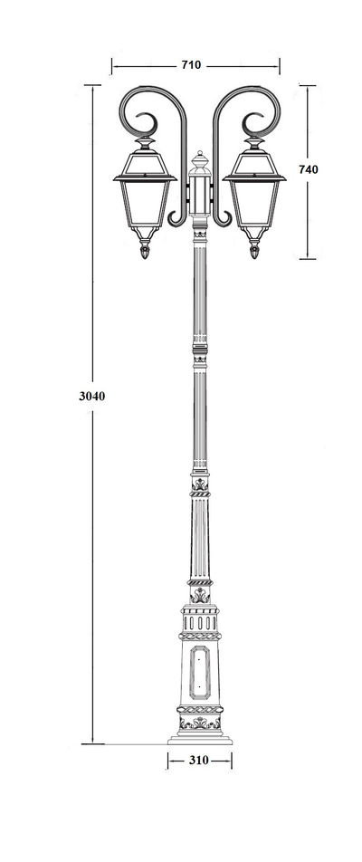 Садово-парковый светильник серии  Faro Frost L 2-08 (190см)