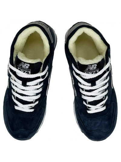 New Balance 574 Mid Blue Grey с мехом