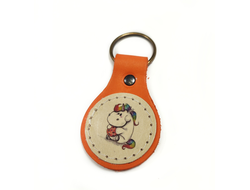 Брелок с принтом "Единорог с печеньем"