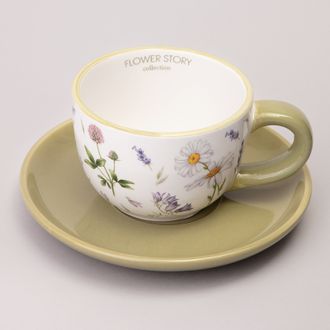 Чайная пара "Цветочная история" 15*7 см 220 мл