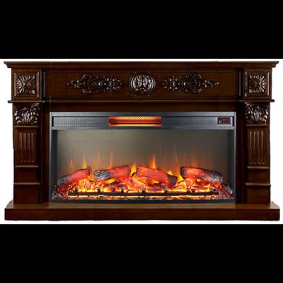 Линейный электрокамин Леонардо темный дуб с очагом Foton 42 LED FX QZ