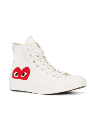 converse play comme des garcons белые высокие купить