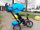 МОТЯ БЕГЕМОТ - Детский трехколесный велосипед Farfello YLT BLUE С РЕЗИНОВЫМИ КОЛЕСАМИ