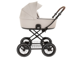 Коляска 2в1 Roan Bass Next Classic d12 Кожа Island Stone (руч.Коричневый)