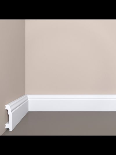 Напольный плинтус Bello Deco П1, из дюрополимера, влагостойкий, под покраску, 2 метра