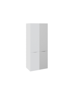 Шкаф для одежды с 1 зеркальной и 1 дверью со стеклом «Глосс»