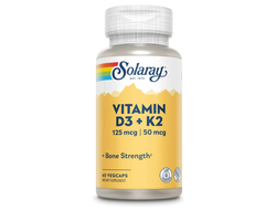 (Solaray) - Vitamin D3 + K2 / D3-5000 IU (125mcg) / K2-50 mcg - (60 капс)