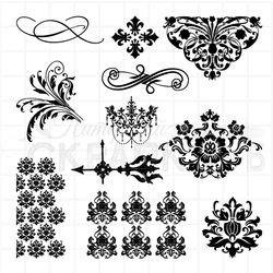 штамп винтажные фоны и детали