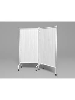 Ширма медицинская двухсекционная  МСК-2302 на колесах
