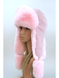 Ушанка "Норд" цвет розовый + розовый