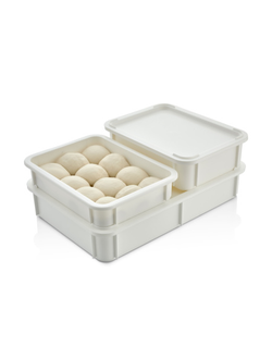 Контейнер для теста 300*400* 75 мм. прямой, сплошной, мороз-кий, белый полиэт.(крышка 76806)