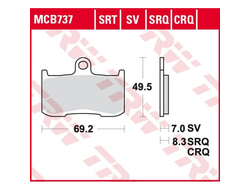 Тормозные колодки передние TRW MCB737SV для Kawasaki, Suzuki (Sinter Street SV)