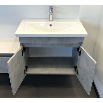 Тумба-умывальник "Осло-70ПД" бетон светлый с раковиной  COMO 70