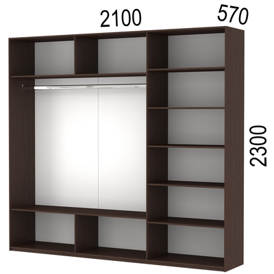 Шкаф-купе Прайм-2100 (З/СЧ/З)