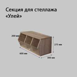 (СШСЯ0700) Секция для стеллажа "Улей" с ячейками