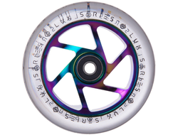 Купить колесо STRIKER LUX SPOKED CLEAR 110 (Rainbow) для трюковых самокатов в Иркутске