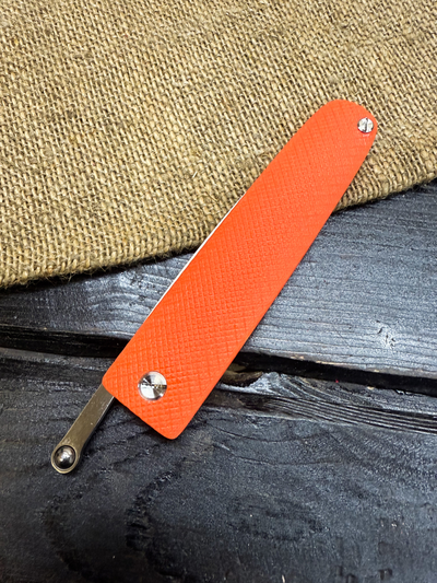 Фрикционный складной нож Скин-ду Большой сталь AUS10, рукоять G10 оранжевый