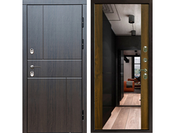 Дверь терморазрыв Сибирь Вертикаль венге-зеркало дуб