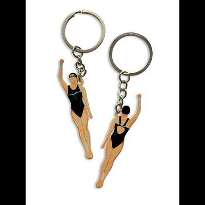 Брелок ПЛАВАНИЕ ДЕВУШКА (МЕТАЛЛИЧЕСКИЙ ПЛОСКИЙ ДВУСТОРОННИЙ)