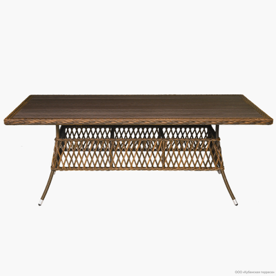 Стол Прованс прямоугольный ДПК/стекло 160 см из ротанга