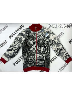 Подростковый свитер на молнии Волки 03