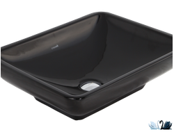 Раковина Creavit TP140.4, 50 см, Накладная, прямоугольник, черный цвет