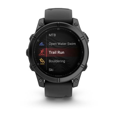 Умные часы Garmin Fenix E - 47 мм, AMOLED серый безель, черный силиконовый ремешок (010-03025-01)