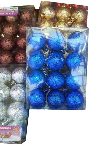 Елочные украшения Шарики (в упаковке 12 шариков)