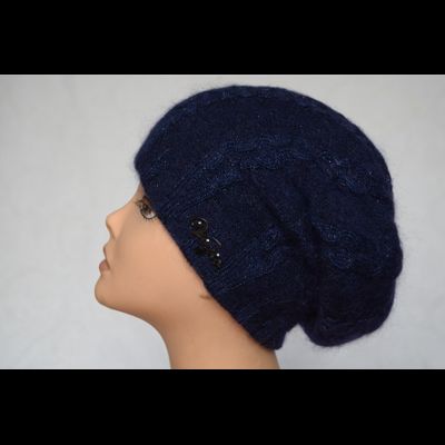 Берет синий из шерсти и мохера Vizio Италия 5294