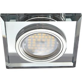Светильник встраиваемый Ecola DL1651 MR16 GU5.3 квадратный стекло Хром/Хром 25x90x90 FC1651EFF