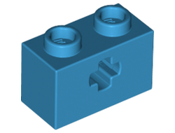 Technic, Brick 1 x 2 with Axle Hole, Dark Azure (32064 / 6249815)