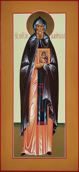 Михаил Сингелл, Константинопольский, святой преподобный, исповедник. Рукописная мерная икона.