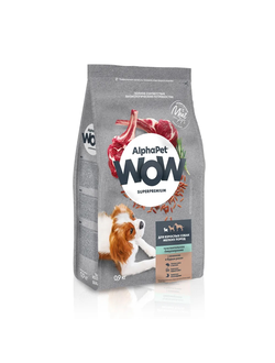 AlphaPet (АльфаПет) WOW Superpremium сухой корм для взрослых собак мелких пород с чувствительным пищеварением с ягненком и рисом 900 г