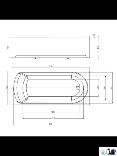 Ванна Azario Adelina 170x75 см AV.0010170, акриловая, прямоугольной формы