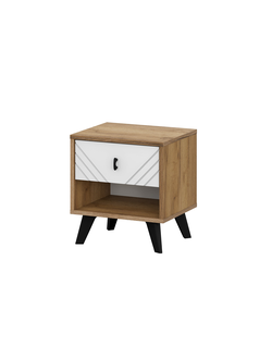 Байкал Тумба прикроватная Дуб Золотой/Белый матовый