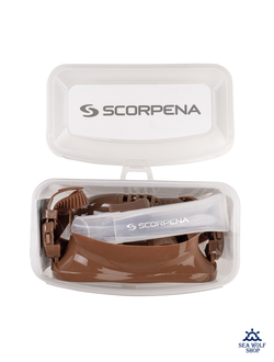 Маска для дайвинга с трубкой Scorpena комплект корич. (взрослый)