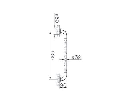 Поручень для ванной, 60 см, VitrA Arkitekt, A44449