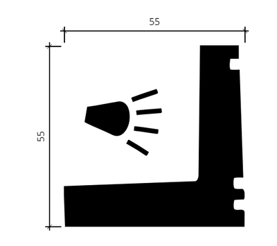 Карниз 1.50.226 - 55*55*2000мм