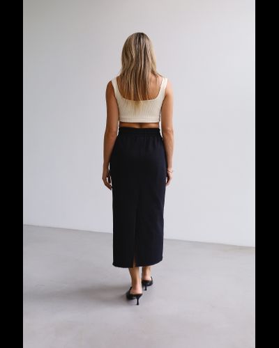 Юбка миди футер (черный)