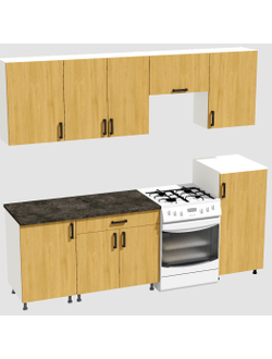 Кухня Эконом 1,8 метра с полуколонкой (1300х500) Цвет: Дуб Сонома/Дуб Сонома