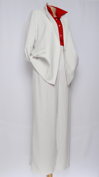 КОСТЮМ БРЮЧНЫЙ "ЖАКЕТ И БРЮКИ" белый р.50