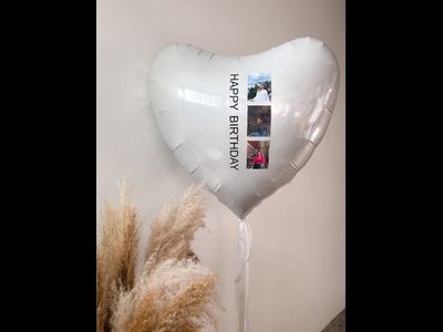 Шар с гелием сердце 80см с индивидуальным фото